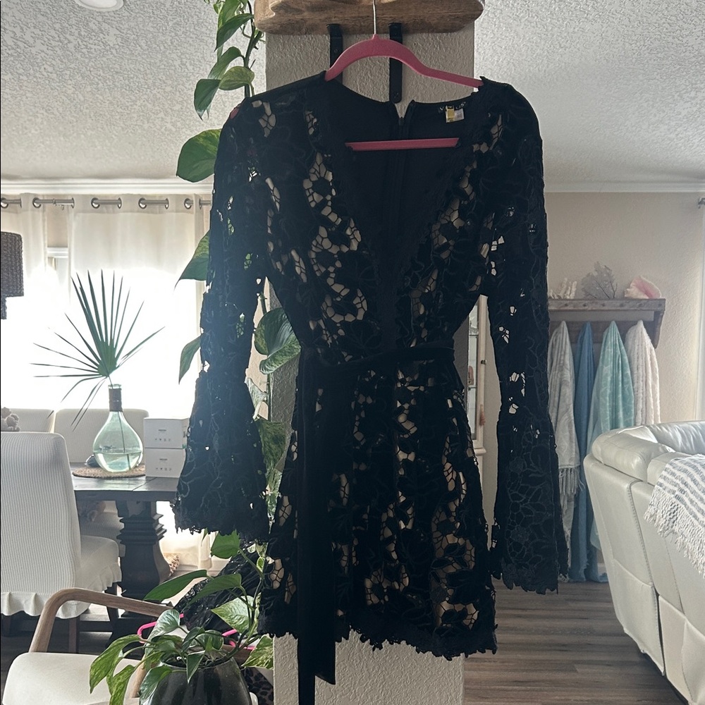 VENUS Black Lace Jumpsuit